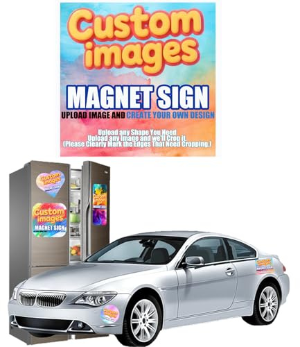 Auto Magnetschilder Personalisierte, Autoschilder mit Wunschtext und Logo, Auto Magnete Selbst Gestalten, Auto Aufkleber für Autos, Unternehmen, den persönlichen Gebrauch