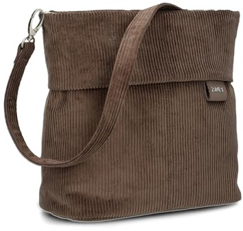 Zwei Damen Handtasche Mademoiselle.M M8 Crossbody Bag 3 L Umhängetasche aus Kunstleder mit Geheimfach & Hauptfach mit Reißverschluss, inkl. kurzem & langen abnehmbaren Schultergurt (cord-wood)