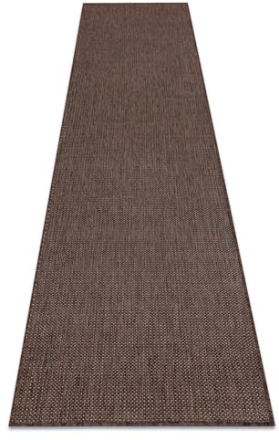rugsx Teppich SION Sisal Optik, flachgewebt, strapazierfähig & pflegeleicht, Indoor & Outdoor, Wohnzimmer, Schlafzimmer, Balkon, Terrasse - braun 80x250 cm