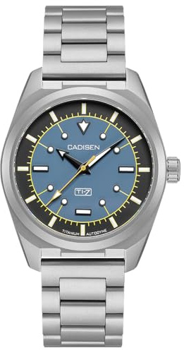 CADISEN Automatik Uhr Herren Titan TI-7 Autodyne Mechanische Automatikuhr AR Beschichtung Wasserdicht