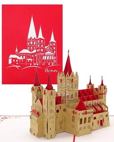 3D Karte Bonn - Bonner Münster“ Pop-Up Geburtstagskarte im Großformat als Souvenir, Geschenk, Geschenkidee & Geschenkverpackung für Gutschein