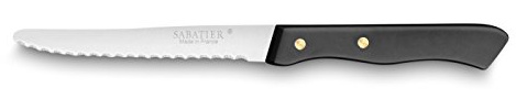 Sabatier - Set de 6 couteaux de Table SERIE 197-10,5 cm | Fabriqué en France, Lame Microdentée Inox et Rivets en Laiton, Parfait pour Couper Facilement Viandes, Fruits et Légumes