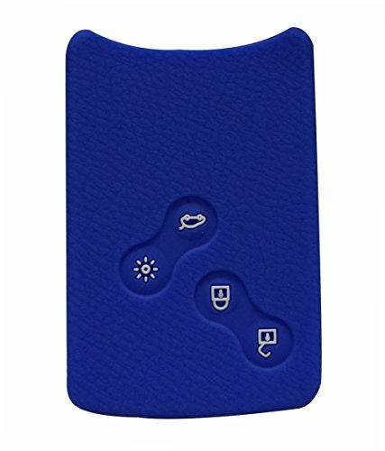 Happyit Silicone Car Key Cover Case for Renault Clio Scenic Megane Duster Sandero Captur Twingo koleos 4 Buttons Remote Control (Navy blue)