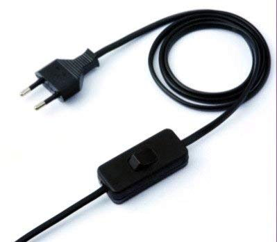 Stromkabel 2x075 cm.200 (120 + 80) mit Stecker 2a und Schalter 2a (transparent)