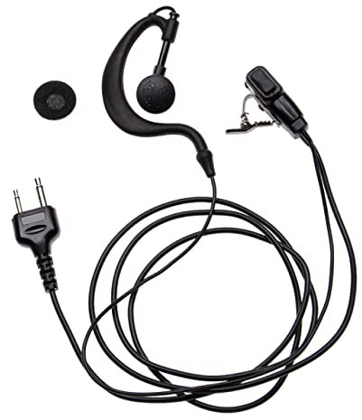 vhbw headset, auricolari compatibile con Alinco DJ-175, DJ-175E, DJ-193, DJ-193E, DJ-195, DJ-195E, DJ-196, DJ-446, DJ-493, DJ-496, DJ-560, DJ-580 radio, walkie-talkie
