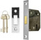 TSS 3 Lever Mortice Dead Locks for Internal Doors 2.5 (65mm) in Satin Chrome. Internal Door Lock with 2 Keys. Door Lock with Key for Internal and External Doors.