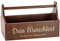 LAUBLUST Geschenkkorb aus Holz leer Personalisiert - Präsentkorb mit Wunsch-Gravur zum Befüllen als Geschenk Korb für Weihnachten Silvester - 34x18x20 cm | Werkzeugkiste Braun, FSC® | Männerhandtasche