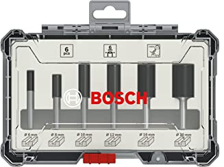 Bosch Professional 6tlg. Nutfräser Set (für Holz, für Oberfräsen mit 6 mm Schaft), 2607017465