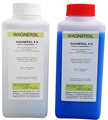 WAGNERSIL 9 N (1 kg) | Premium Dubliersilikon | Mischverhältnis 1:1 | Abformsilikon | Silikon-Kautschuk | zur Herstellung von Silikonformen mit Epoxidharz, Gips, Wachs uvm. | DIY
