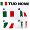 N. 2 pz. Scritte Adesive Personalizzate con Nome e Bandiera Italiana, Bandierina con Nomi Personalizzabili - Adesivi per Auto, Moto, Biciclette e Modellismo
