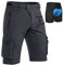 Hiauspor MTB-Hose-Herren-Kurz-Radhose-Fahrradhose-Herren Schnelltrocknend Mountainbike Hose Atmungsaktiv Radlerhose Wanderhose Cargo Trekking Bermuda für Outdoor (Dunkel Grau mit Unterwäsche, L)