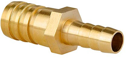 Quickun Reduzierstück aus Messing, 1,9 cm auf 1,9 cm (3/4 Zoll) auf 1,9 cm (3/8 Zoll) Widerhaken, Reduzierstück, Spleißer, Verbindungsadapter für Luft, Wasser, Kraftstoff