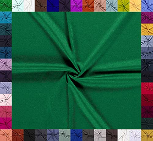0,5m Baumwoll-Jersey uni 8% Elasthan Baumwollstoff elastisch Meterware Jersey-Stoff Oeko-Tex Kl 1, Farbe:grasgrün