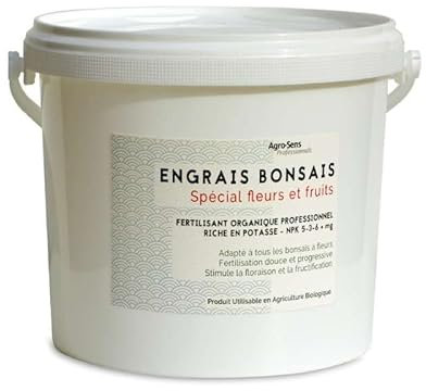 Engrais professionnel bonsaïs fleuris. NPK 5-3-6 + Magnésium - Seau 4 kg
