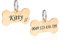 Hundemarke mit Gravur Knochen Hundeanhänger Adressanhänger Tiermarke aus Edelstahl Personalisiert ID Tag Namensschild für Halsband mit Name, Symbol und Telefonnummer (L, Rose gold)