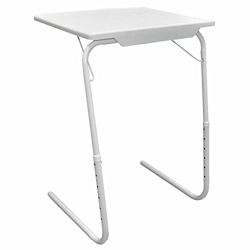Sizi Table Mate II Extra Wide Folding TV Tray Table - Adjustable Desk, White