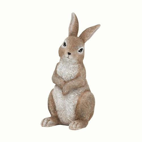 Loberon Deko-Hase Milli, handbemalt, detailreich gestaltet, niedliche Dekofigur, Osterhase, Osterdekoration, Ostern, Tierfigur, Polyresin, braun