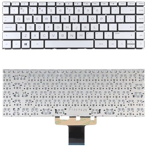 Teclado de reemplazo de Laptop para HP Pavilion X360 14-CK 14-CD 14-CE 14-CM 14 DG EE. UU. Versión del Teclado (Plata)