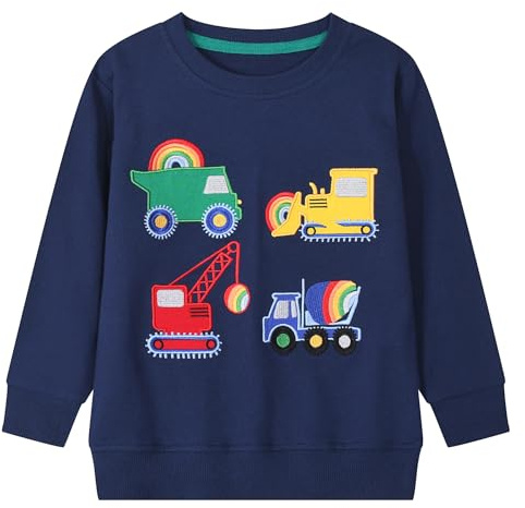 Gumyoss Boys Sweatshirts Toddler Boys Cotton Pullover Jumper Crew Neck Long Sleeve Tops for Little Kids Toddler Boys Clothes Age 2-7 Years