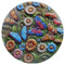 Blechschild Schmetterling Blume Gras 20 cm Ø Frühling Sommer Deko MU J177