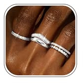 Roheafer Goldringe für Damen 14K Vergoldete Stapelringe Zirkonia Daumen Ring Set Aussage klobig Band Ringe Wasserfeste Ringe Versprechen Engagement Ringe-S8