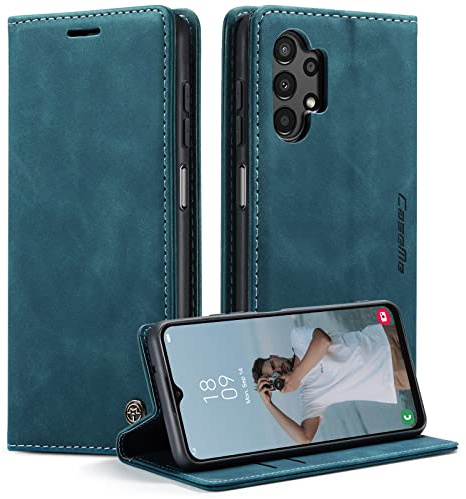 Monweicz Handyhülle für Samsung Galaxy A13 Hülle Premium Lederhülle Klappbar Flip Case Tasche Magnet Kartenfach Standfunktion Klapphülle Schutzhülle für Samsung Galaxy A13 - Blaugrün