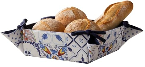 Cotton Bread Basket, Table Bread Holder - Baskets with Different Designs, Table Bread Holder 20 x 20 x 9 cm
