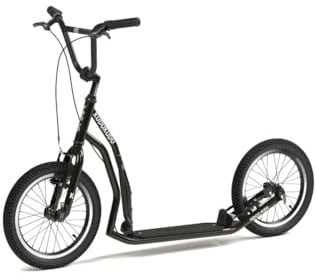 YEDOO Kudu Tretroller - Kickscooter für Erwachsene mit Luftreifen 16/16 und verstellbarem Lenker. Schwarz
