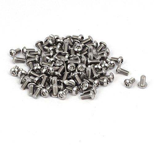 sourcing map M3x6mm Vis Inviolable Tête Bombée Torx Bouton 304 Acier Inoxydable Sécurité 100pcs