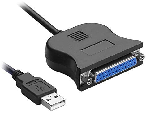 Aukson C33 Druckerkabel USB auf Parallel Adapter LPT Weiblich 25 PIN SUB-D Buchse 90mm, Geeignet für Drucker, PDA, Scanner oder Modem, Hohe Datentransferrate von bis 12Mbit/s, Kabellänge 80cm,