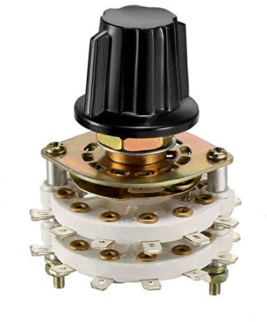 2P9T - Selector de interruptor giratorio de 2 polos con 9 posiciones y 2 tiras con botón