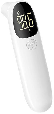 Deltasat Fieberthermometer kontaktlos xs002 I Infrarot Thermometer mit LED-Bildschirmanzeige Fieberalarm & 0,5s-Sofortmessung I Stirnthermometer für Babys Kinder & Erwachsene I Fiebermessgerät