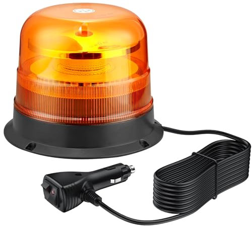 EYPINS 48 LED Rundumleuchte, 48W Auto Warnleuchte, 360° Spiegelreflexion Rundumleuchte, Magnet Warnlicht Blinkleuchte Strobe Beacon Light Orange IP67 | E9 für 12V/24V Truck, KFZ, LKW, Traktor