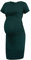 Smallshow Vestiti Premaman Maniche Corte Donna Abito Gravidanza Increspati,Deep Green,M
