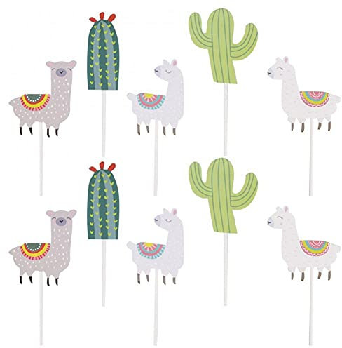 Ruluti 25pcs Netter Kuchen-Deckel Papier Alpaka-Kuchen, Topper Kuchen-Deckel-Insert Obst Picks Dessert Tischdekoration Partei