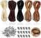 Lederband Kette, 5 Stück lederschnüre, Veloursleder Band Faden, lederschnur, Faux Wildleder Schnur in 5 Farben, Bänder Zum Basteln mit Schnurenden, Lederband Flach für DIY Armband Halskette（5m x 3mm