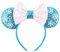 Serre-tête oreilles de souris pour cosplay, fête avec nœuds brillants pour enfants, filles, femmes, décorations de fête de princesse (bleu)