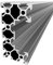 Perfil de aluminio C-BEAM 200-1000 mm plateado, perfil de construcción en T tipo V-SLOT, perfil de fresadora, perfil de aluminio para impresoras 3D y láseres (1000 mm)