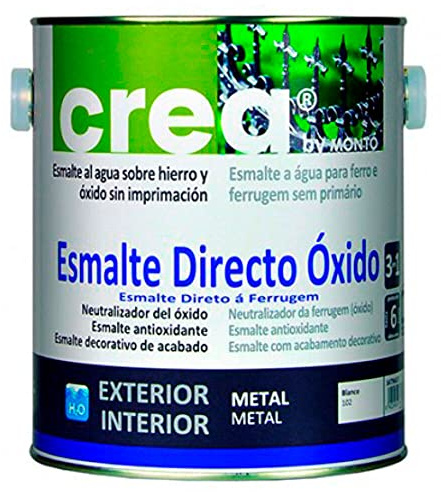 Esmalte al Agua Directo Óxido de Gran Resistencia y Protección para Metales. Gama Crea (2,5L, Blanco Satinado)