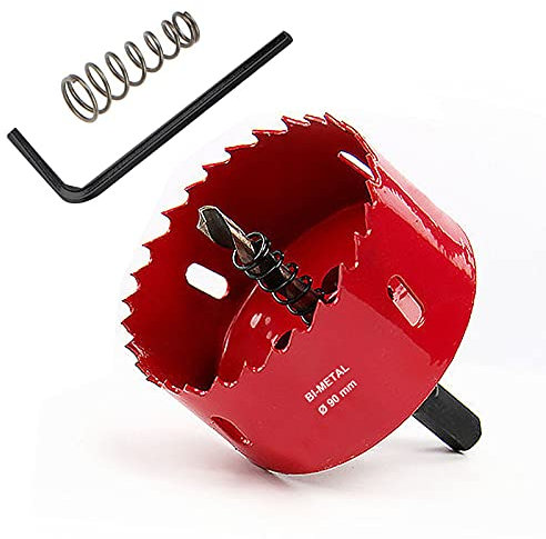 SagaSave 90mm M42 HSS Bimetall-Lochsäge, Lochöffner-Bohrer mit positiven Rechenzähnen für Metall, Holz, Eisen, Aluminium, Trockenbau, Rohr, Kunststoff, Faserplatten