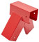 TRIBECCO® Vierkant Schaukelverbinder 90/90mm (100°, Rot) aus pulverbeschichtetem Stahlblech für Gartenschaukel, stabile Dreieck-A-Form, mit Montageöffnungen Ø 10 mm