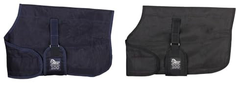 netproshop Fohlendecke Stable 100g mit Klettverschluß Länge von ca. 75 bis 95 cm verstellbar, Groesse:Fohlen, Farbe:Schwarz