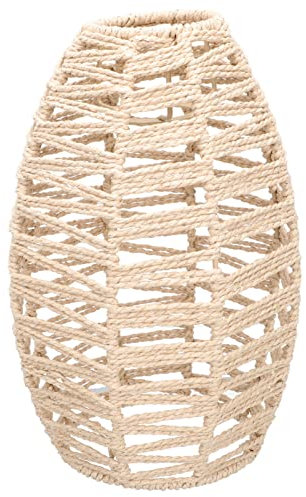 YARNOW Geflochtene Lampenschirm Vintage Papierseil Lampenschirm Ersatz Pendelleuchte Schirm Retro Tischlampe Hängelampe Ersatzschirm für Stehlampe Wandlampe Deckenleuchte Wohnzimmer Boho Deko