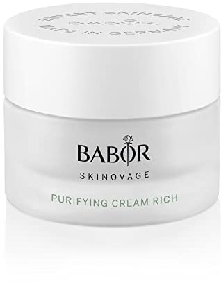BABOR SKINOVAGE Purifying Cream rich, Reichhaltige Gesichtscreme für unreine Haut, Klärende und porenverfeinernde Gesichtspflege, Vegan, 50 ml