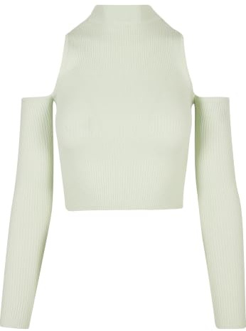 Urban Classics Damen Ladies Rib Knit Cut Out Sleeve Longsleeve T-Shirt (1er Pack)