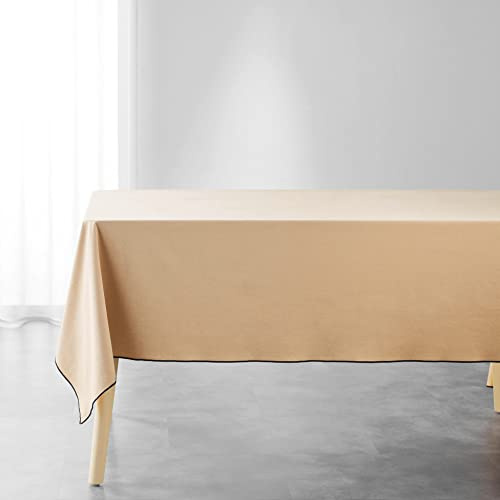 Douceur d'Intérieur, Tischdecke, rechteckig, 140 x 240 cm, Mistraline, Beige, recycelte Baumwolle