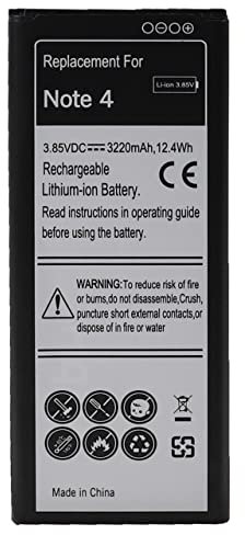 vhbw batteria compatibile con Samsung Galaxy Note 4 SM-N910A, SM-N910C, SM-N910FD, SM-N910FQ smartphone cellulare (3220mAh, 3,85V, Li-Ion)