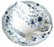 JHNIF Ensemble tasse et soucoupe en porcelaine anglaise bleue et blanche, tasse à thé, tasse à café, 177 ml