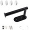 Space Aluminum Toilet Roll Holder - Bathroom Paper Towel Holder, Free Standing or Wall Mounted, Drilled & Self-Adhesive Mounting Option, 4 Hook (Aluminium, Black)