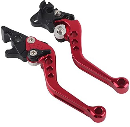 Motorrad Bremshebel, Universal Motorradbremshebel und Kupplungshebel Paar, Inklusive CNC-Aluminiumlegierung für Erhöhte Stabilität,für die Meisten Motorräder GY6 CG125 (Rot)